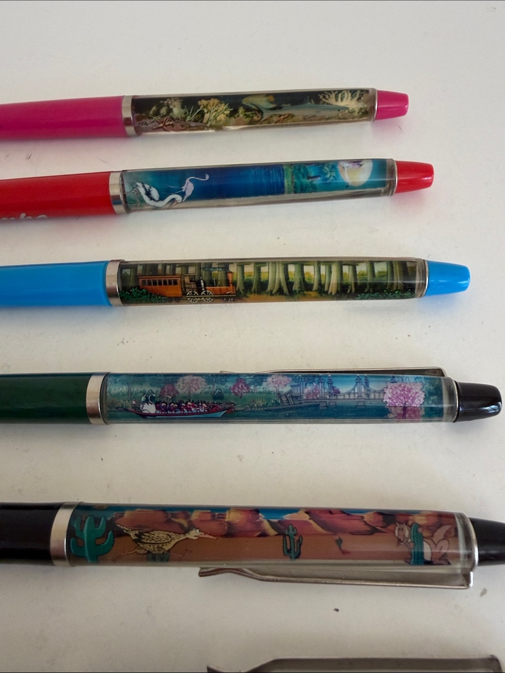 Vintage Set of 6 Souvenir Floaty Pens - Picture 2 of 2